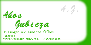 akos gubicza business card